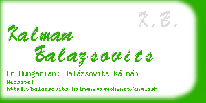kalman balazsovits business card